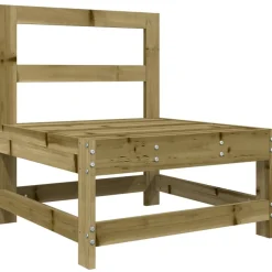 vidaXL Juego de sofás de jardín 7 pzas madera de pino impregnada Impregnado natural Outlet