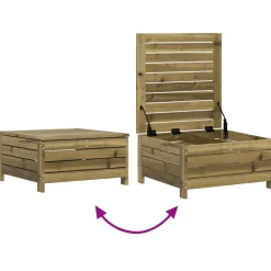 vidaXL Juego de sofás de jardín 7 pzas madera de pino impregnada Impregnado natural Outlet