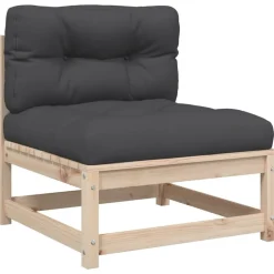 vidaXL Juego de sofás de jardín 6 pzas con cojines madera maciza pino Pino natural Online