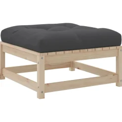 vidaXL Juego de sofás de jardín 6 pzas con cojines madera maciza pino Pino natural Online