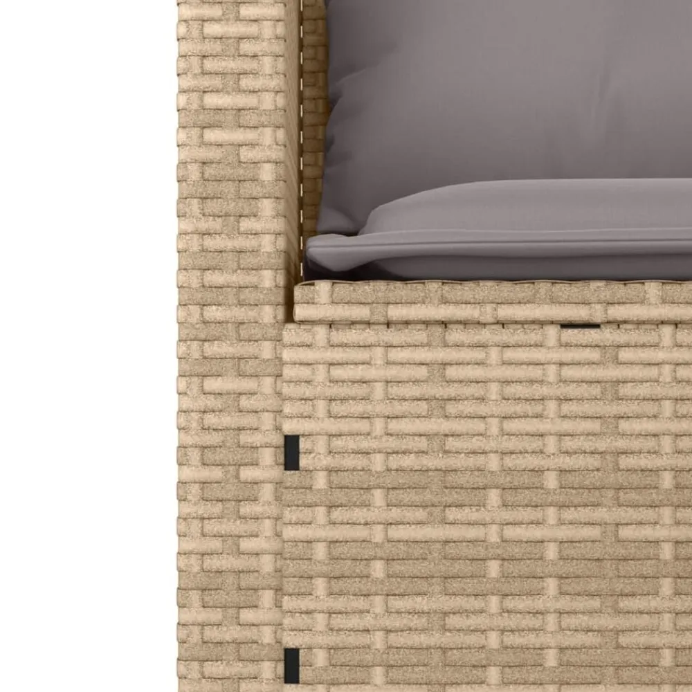 vidaXL Muebles De Jardín-Juego de sofás de jardín con cojines beige 3 pzas ratán PE