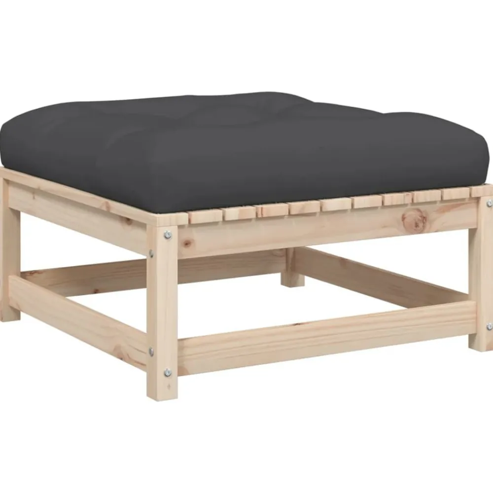 vidaXL Muebles De Jardín-Juego de sofás de jardín 5 pzas con cojines madera maciza pino