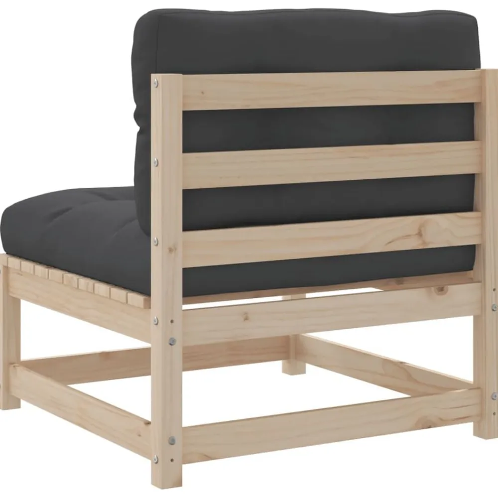 vidaXL Muebles De Jardín-Juego de sofás de jardín 5 pzas con cojines madera maciza pino