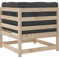 vidaXL Muebles De Jardín-Juego de sofás de jardín 5 pzas con cojines madera maciza pino