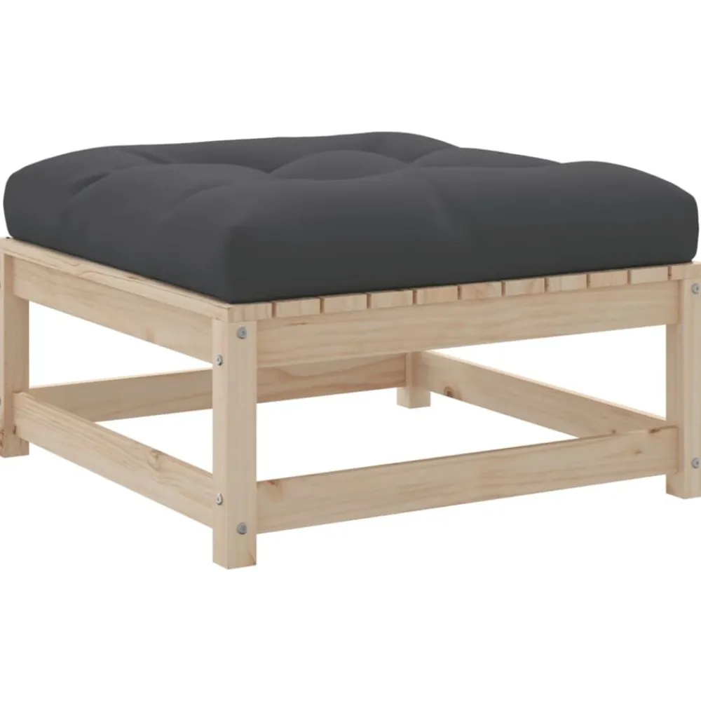 vidaXL Muebles De Jardín-Juego de sofás de jardín 5 pzas con cojines madera maciza pino