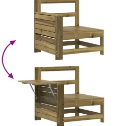 vidaXL Muebles De Jardín-Juego de sofás de jardín 8 pzas madera de pino impregnada