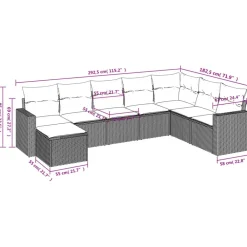 vidaXL Muebles De Jardín-Juego de sofás de jardín con cojines beige 8 pzas ratán PE