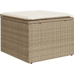 vidaXL Juego de sofás de jardín con cojines beige 8 pzas ratán PE beige y crema Outlet
