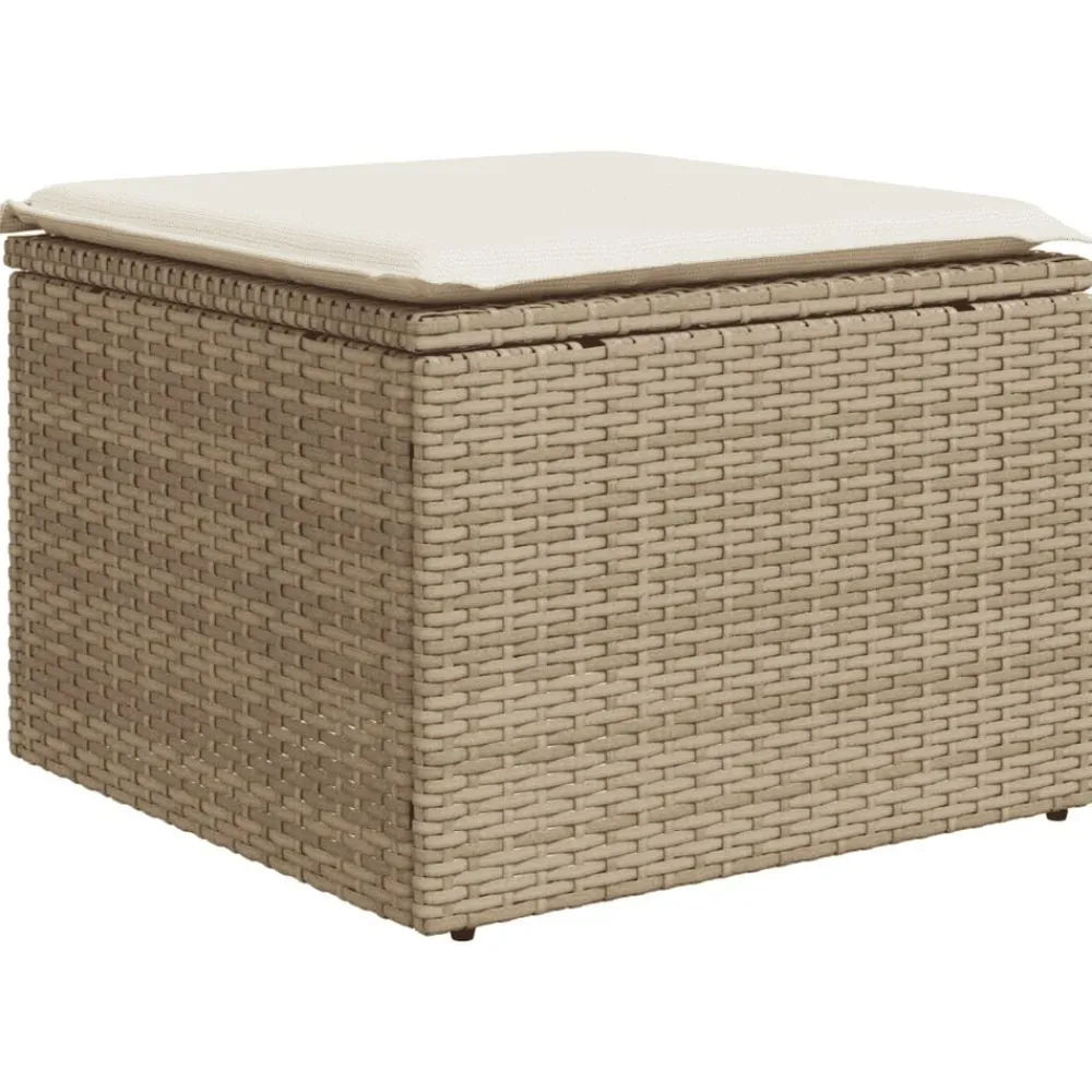 vidaXL Juego de sofás de jardín con cojines beige 8 pzas ratán PE beige y crema Outlet