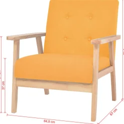 vidaXL Juego de sofás de tela de 3 piezas color Amarillo New