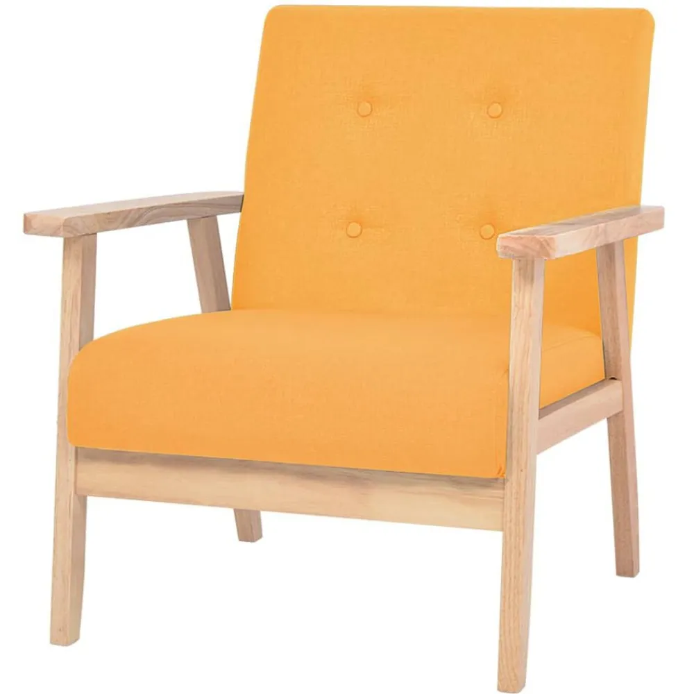 vidaXL Juego de sofás de tela de 3 piezas color Amarillo New