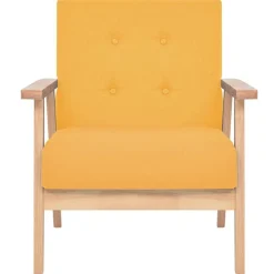 vidaXL Juego de sofás de tela de 3 piezas color Amarillo New
