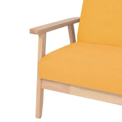 vidaXL Juego de sofás de tela de 3 piezas color Amarillo New