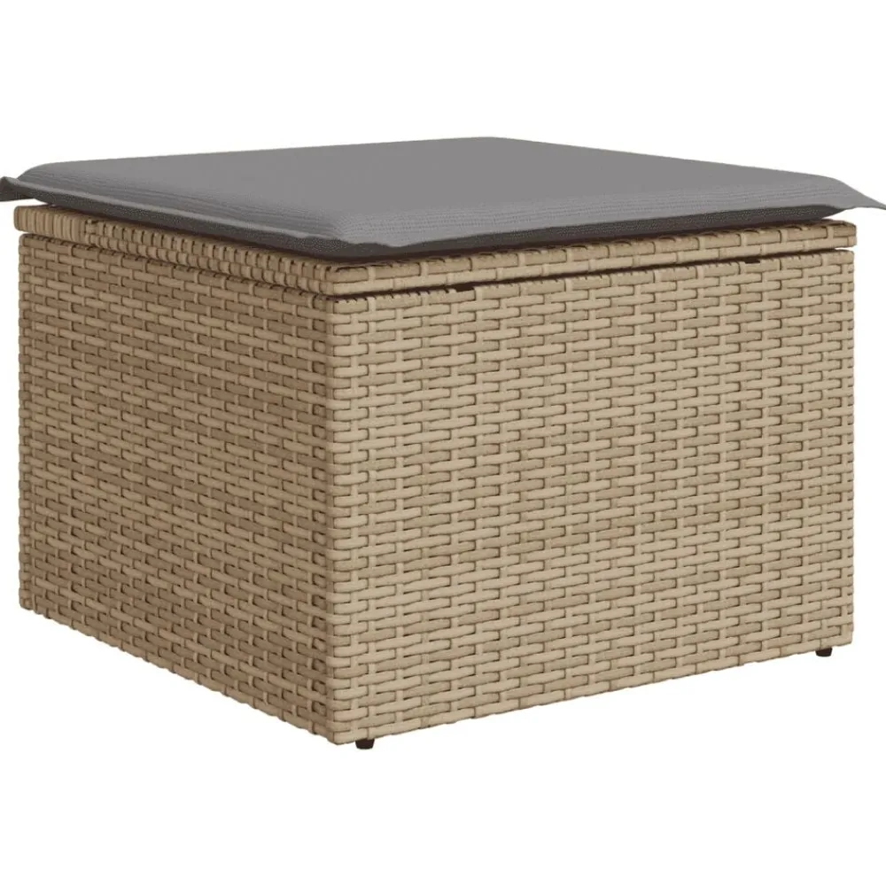 vidaXL Juego de sofás jardín con cojines 5 pzas ratán sintético beige beige y gris claro New