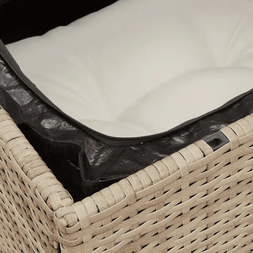 vidaXL Juego de sofás jardín con cojines 5 pzas ratán sintético beige beige y crema New
