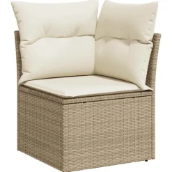 vidaXL Juego de sofás jardín con cojines beige 10 pzas ratán sintético beige y crema Best