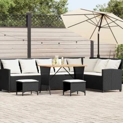 vidaXL Juego de sofás jardín con cojines 5 pzas ratán sintético gris gris y gris oscuro New
