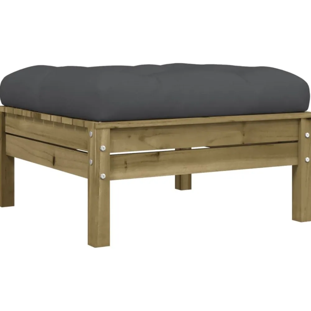 vidaXL Juego de sofás jardín 6 pzas con cojines madera pino impregnada Impregnado natural Best