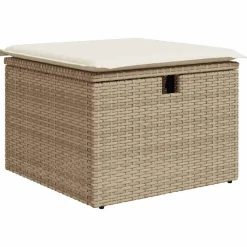 vidaXL Juego de sofás jardín con cojines 5 pzas ratán sintético beige beige y crema Best