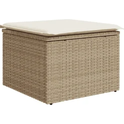 vidaXL Juego de sofás jardín con cojines 4 pzas ratán sintético beige beige y crema Sale
