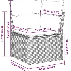 vidaXL Muebles De Jardín-Juego de sofás jardín con cojines 6 pzas ratán sintético beige