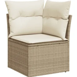vidaXL Muebles De Jardín-Juego de sofás jardín con cojines 5 pzas ratán sintético beige