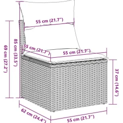 vidaXL Juego de sofás jardín con cojines 6 pzas ratán sintético beige beige y gris Hot
