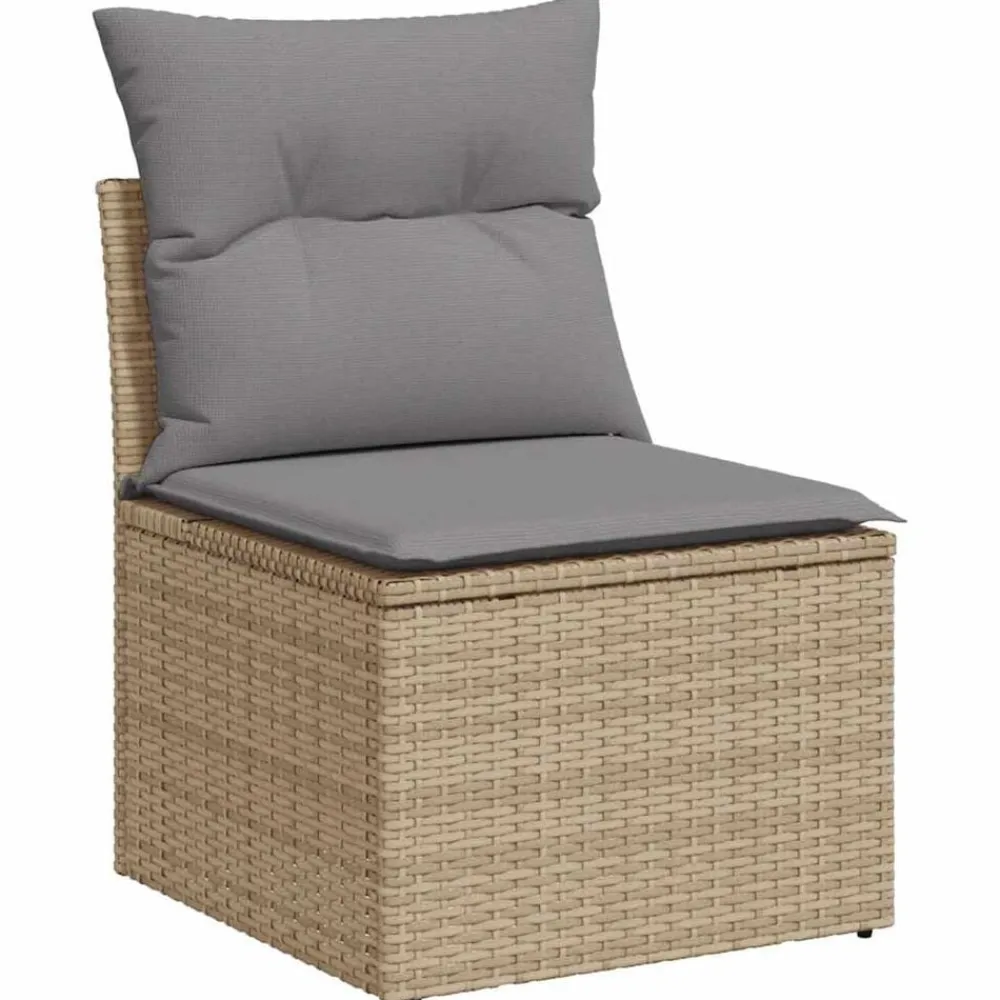 vidaXL Juego de sofás jardín con cojines 6 pzas ratán sintético beige beige y gris Hot