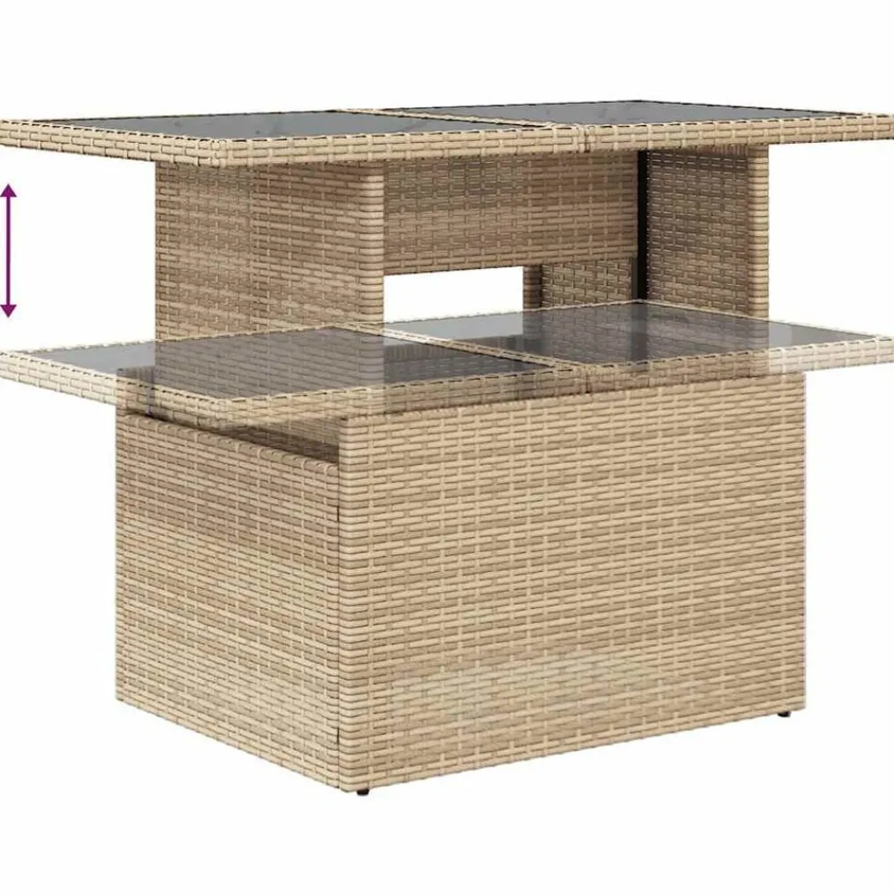 vidaXL Juego de sofás jardín con cojines 5 pzas ratán sintético beige beige y crema Clearance