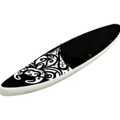 vidaXL Actividades Al Aire Libre-Juego de tabla de paddle surf inflable negra 305x76x15 cm