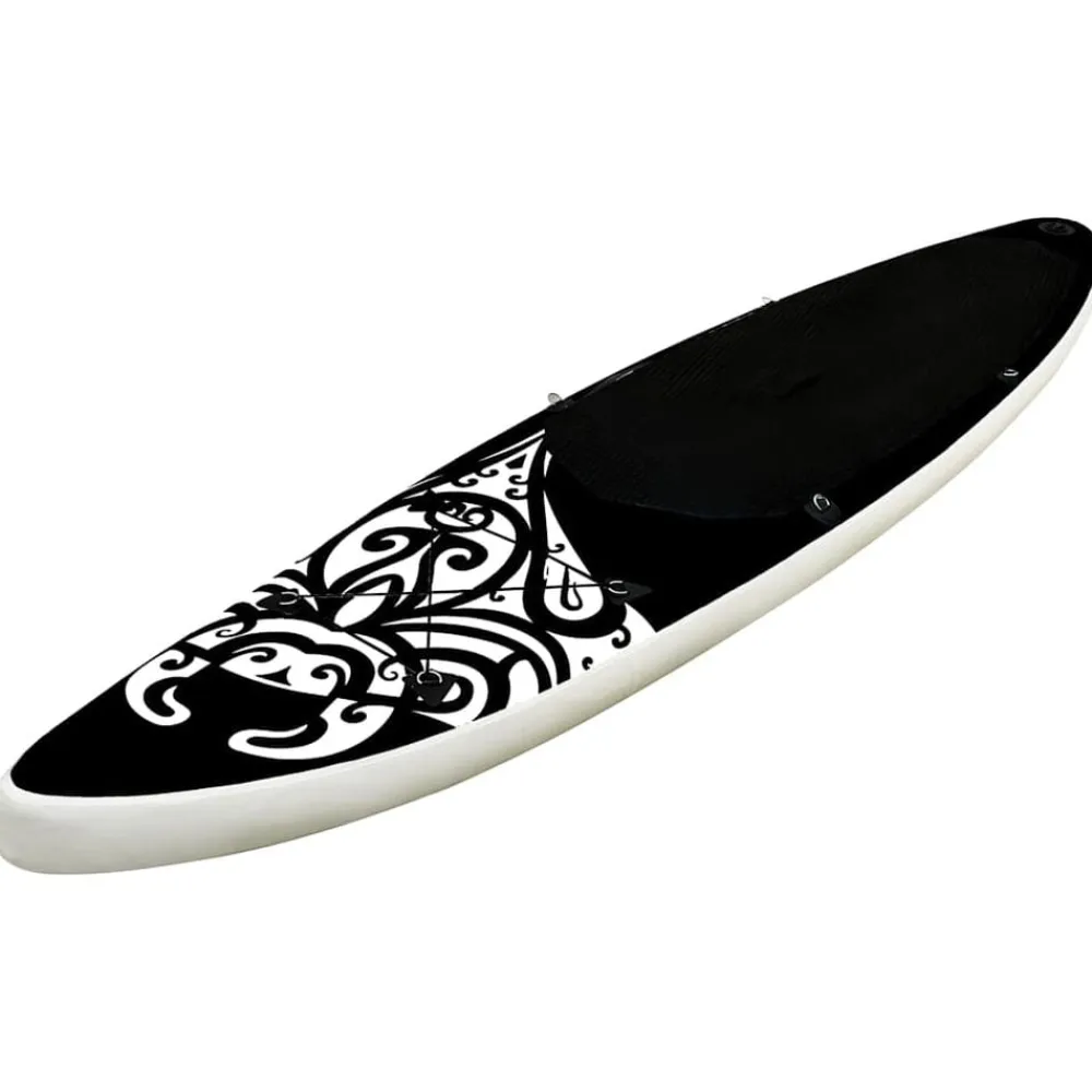 vidaXL Actividades Al Aire Libre-Juego de tabla de paddle surf inflable negra 305x76x15 cm
