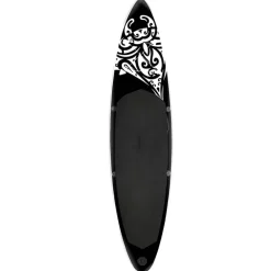 vidaXL Actividades Al Aire Libre-Juego de tabla de paddle surf inflable negra 305x76x15 cm