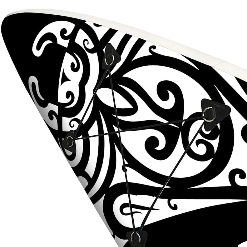 vidaXL Actividades Al Aire Libre-Juego de tabla de paddle surf inflable negra 305x76x15 cm