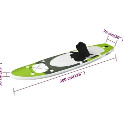 vidaXL Actividades Al Aire Libre-Juego de tabla paddle surf inflable 300x76x10 cm
