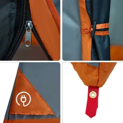 vidaXL Juego de Tienda de Camping 2 pcs Tafetán y Tela Naranja New