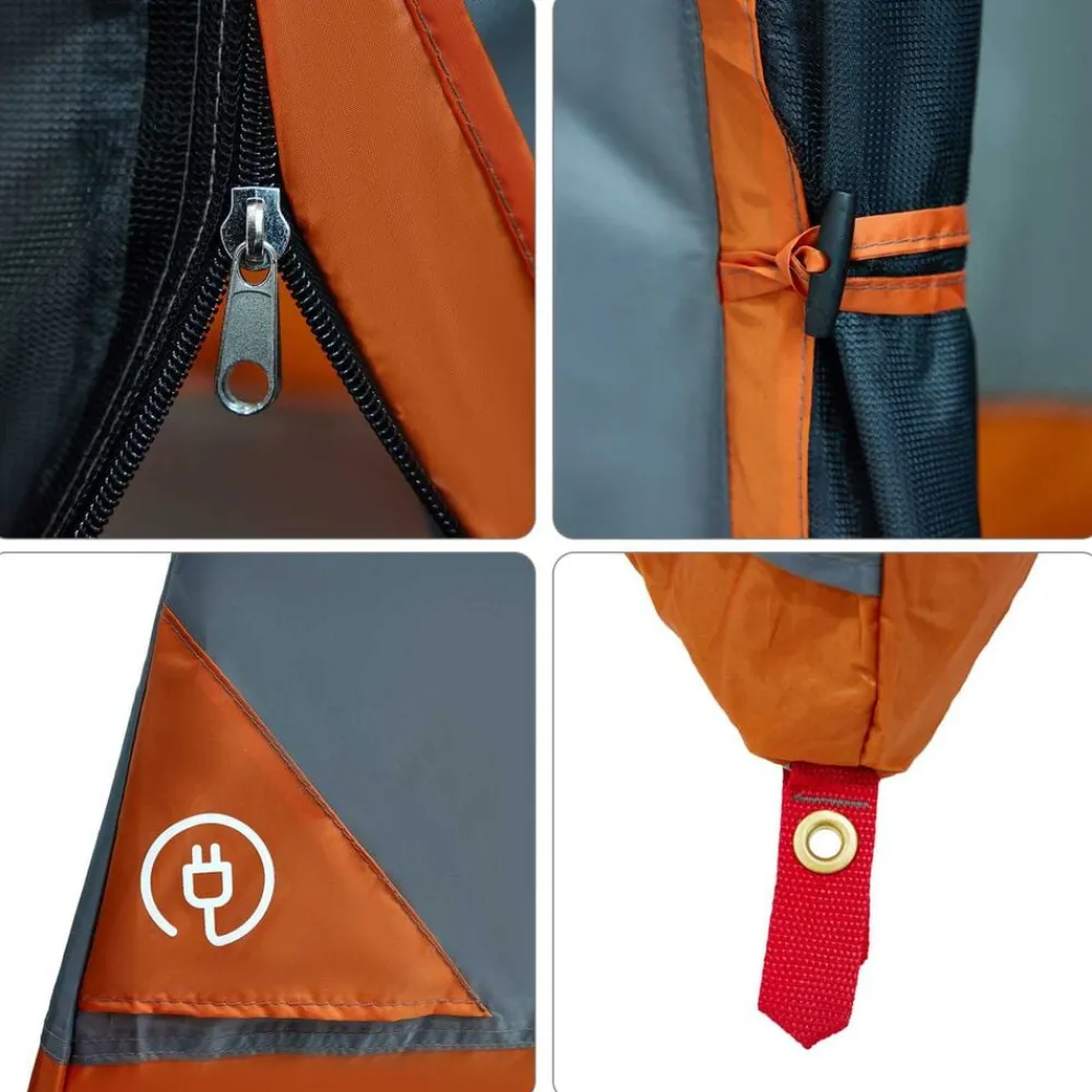 vidaXL Juego de Tienda de Camping 2 pcs Tafetán y Tela Naranja New