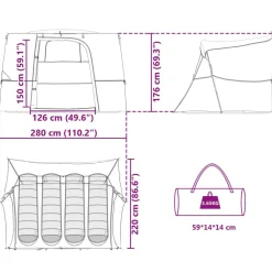 vidaXL Juego de Tienda de Camping 2 pcs Tafetán y Tela Naranja New