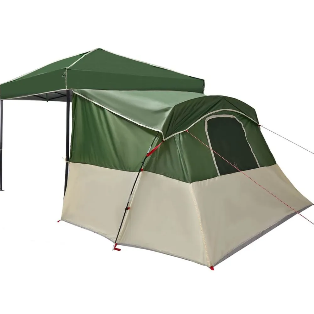 vidaXL Actividades Al Aire Libre-Juego de Tienda de Camping con techo 2 pcs Tafetán y Tela