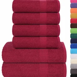vidaXL Ropa De Casa-Juego de toallas FROGN de 6 piezas 360 g/m²