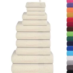 vidaXL Ropa De Casa-Juego de toallas FROGN de 12 piezas color 360 g/m²
