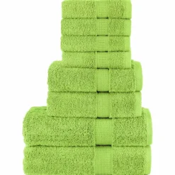 vidaXL Juego de toallas premium SOLUND 8 uds 600 gsm Verde manzana Outlet