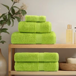 vidaXL Juego de toallas premium SOLUND 8 uds 600 gsm Verde manzana Outlet