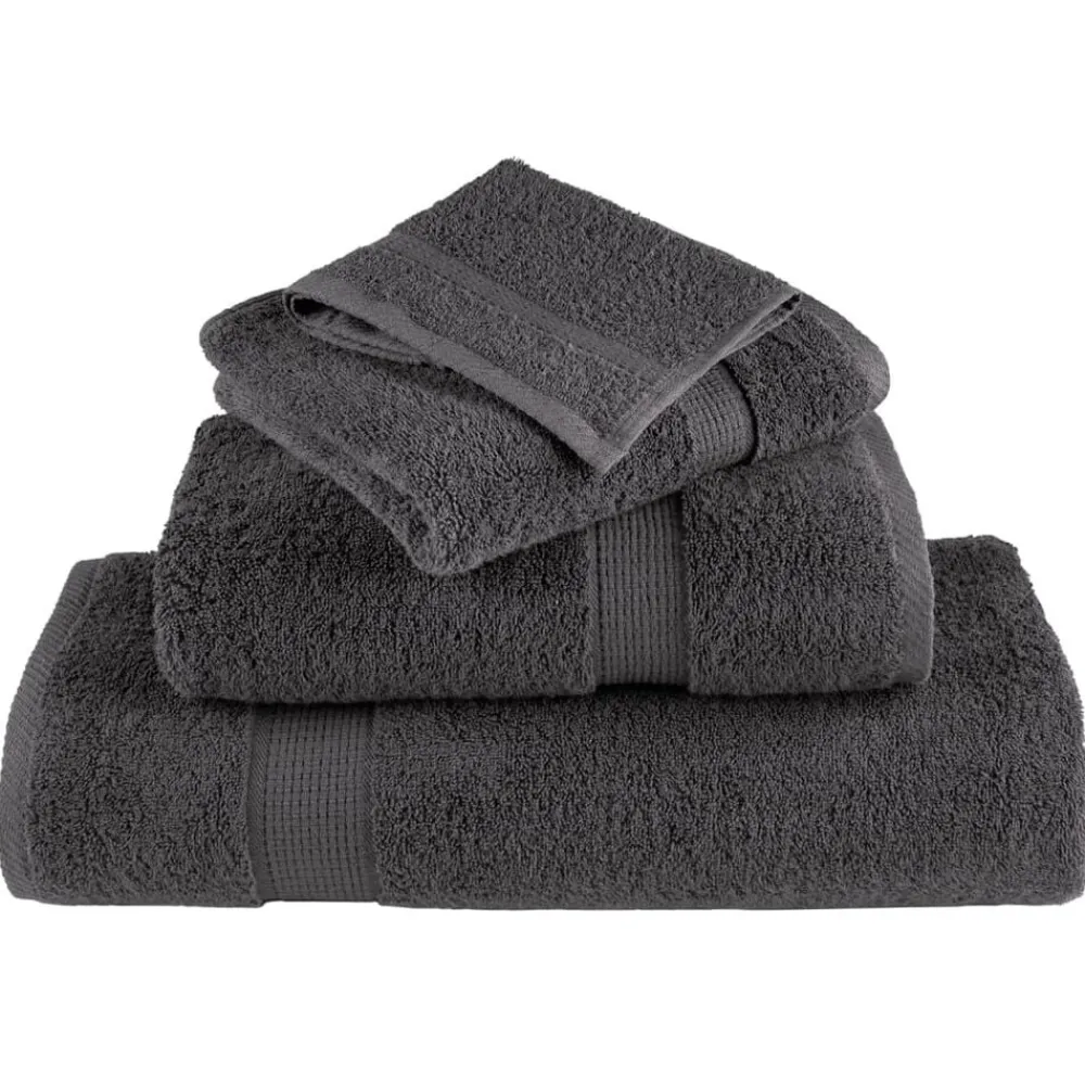 vidaXL Juego de toallas premium SOLUND 8 unidades 600 gsm Antracita Clearance