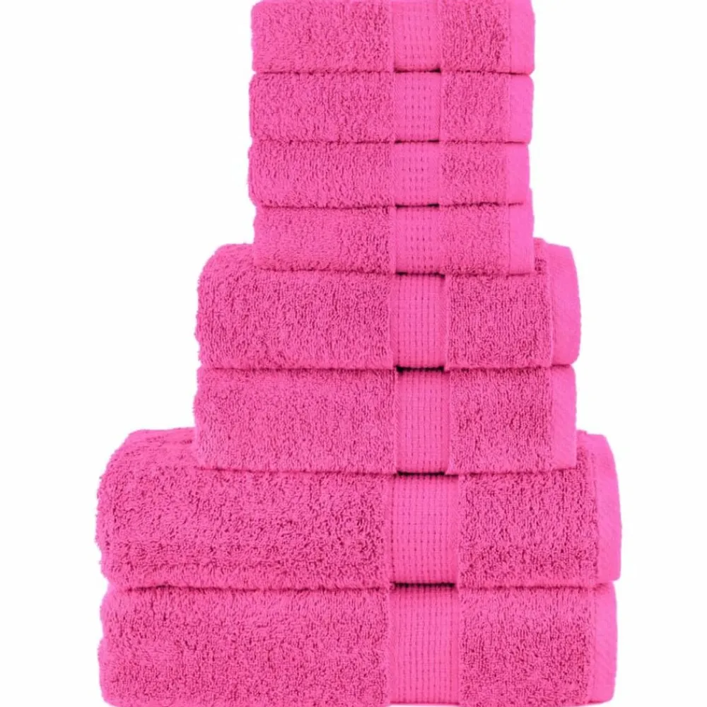 vidaXL Juego de toallas premium SOLUND 8 unidades 600 gsm Rosa New