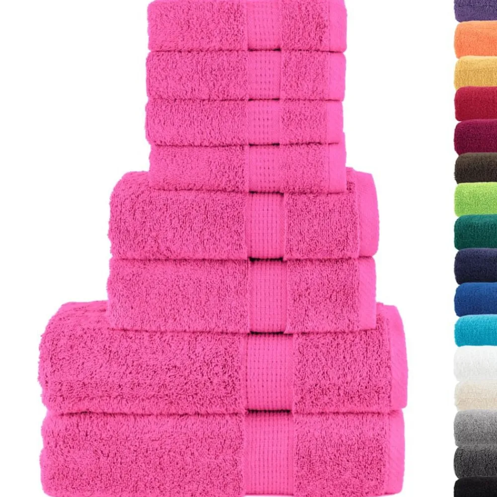 vidaXL Juego de toallas premium SOLUND 8 unidades 600 gsm Rosa New