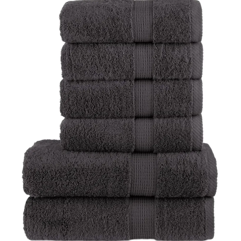vidaXL Ropa De Casa-Juego de toallas premium SOLUND 6 unidades 600 gsm
