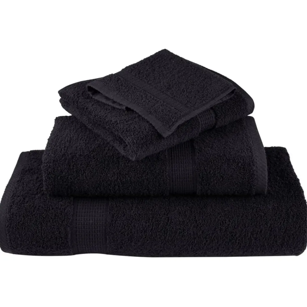 vidaXL Juego de toallas premium SOLUND 8 unidades 600 gsm Negro Online