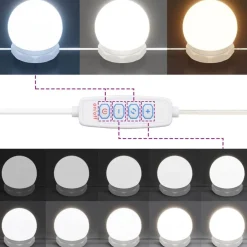 vidaXL Juego de tocador con LED madera contrachapada roble marrón Marr&oacute;n roble Online