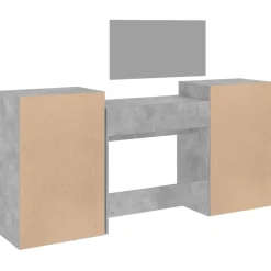vidaXL Juego de tocador de 4 piezas madera de ingeniería gris hormigón Gris hormig&oacute;n Outlet