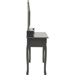 vidaXL Armarios Y Almacenamiento-Juego de tocador y taburete madera paulownia 100x40x146cm